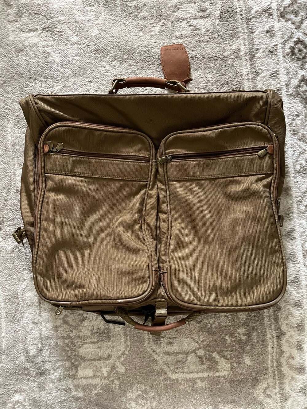 Briggs & Riley Garment Bag Brown Ballistic Nylon Leather